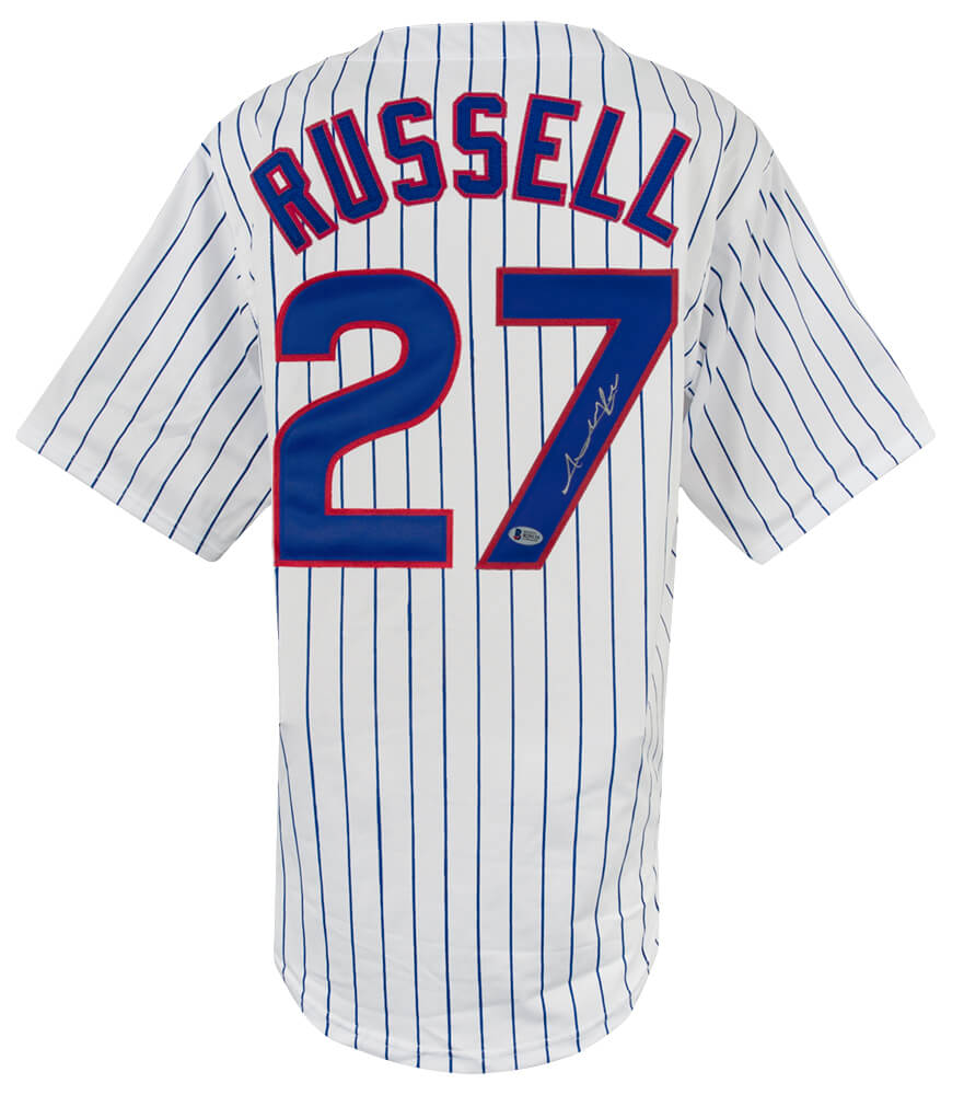 Addison Russell Autographed White Custom Baseball Jersey Beckett