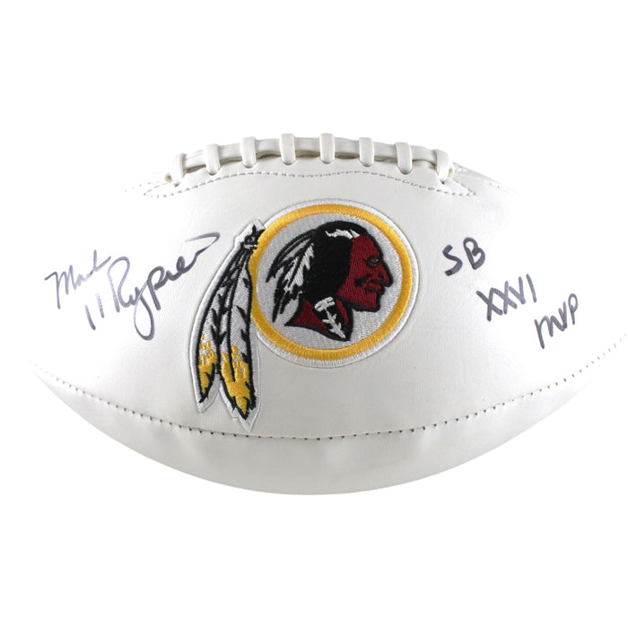 Mark Rypien Signed Washington Redskins Logo Football SB MVP Beckett W-Powers Sports Memorabilia