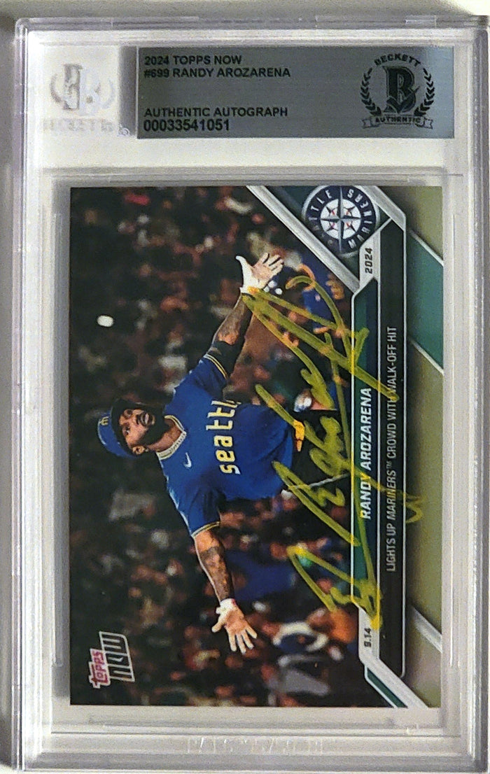 Randy Arozarena Signed Seattle Mariners 2024 Topps Now Card #699 - Beckett-Powers Sports Memorabilia