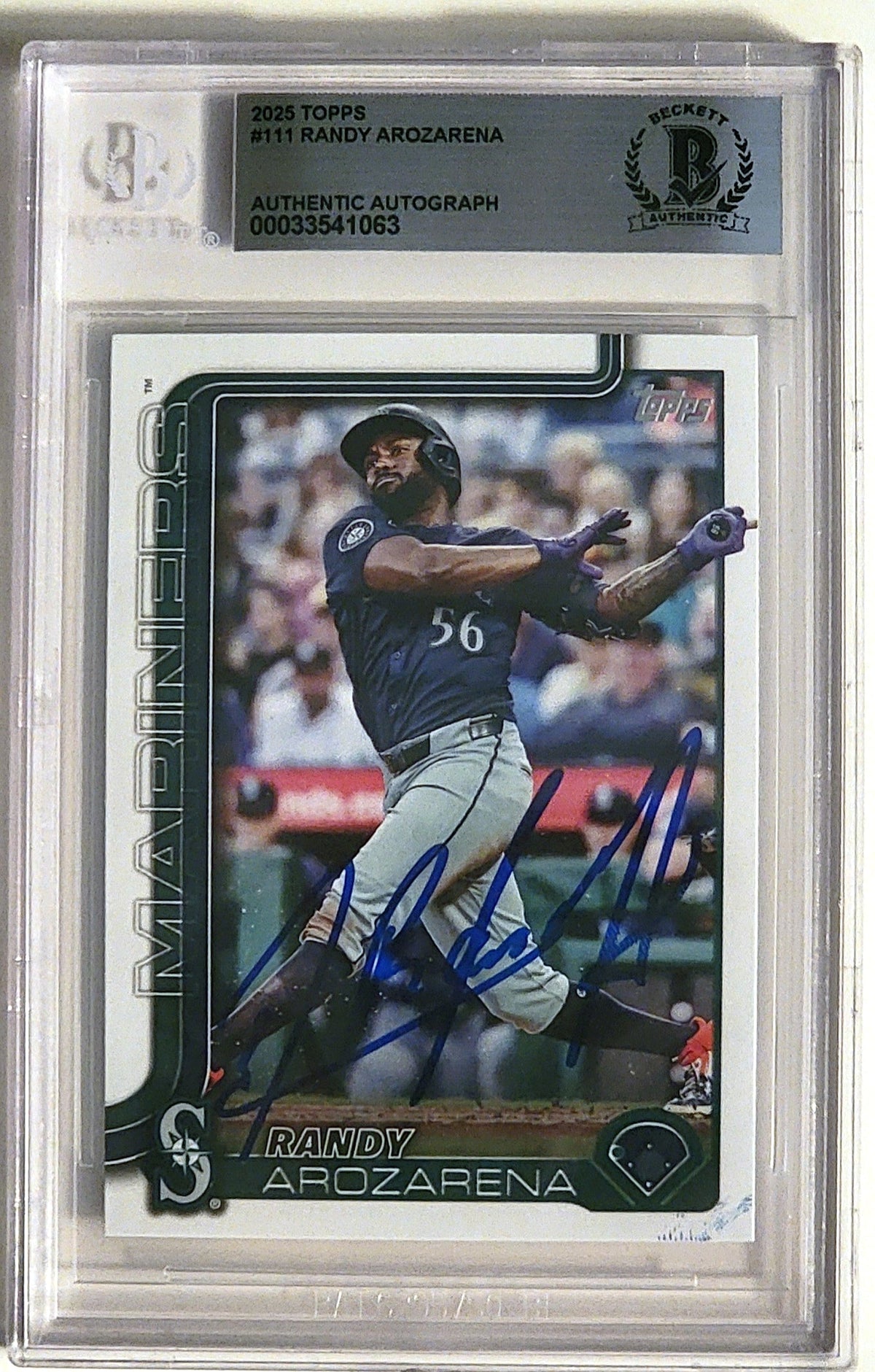 Randy Arozarena Signed Seattle Mariners 2025 Topps Card #111 - Beckett-Powers Sports Memorabilia