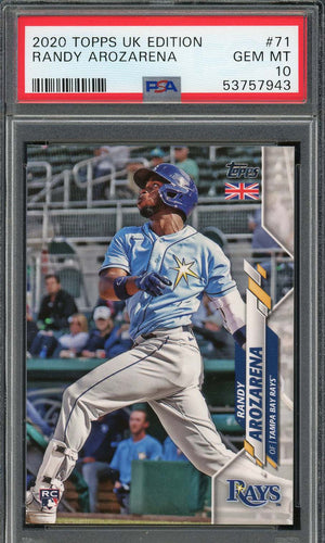 Randy Arozarena 2020 Topps UK Edition Baseball Rookie Card #71 PSA 10-Powers Sports Memorabilia
