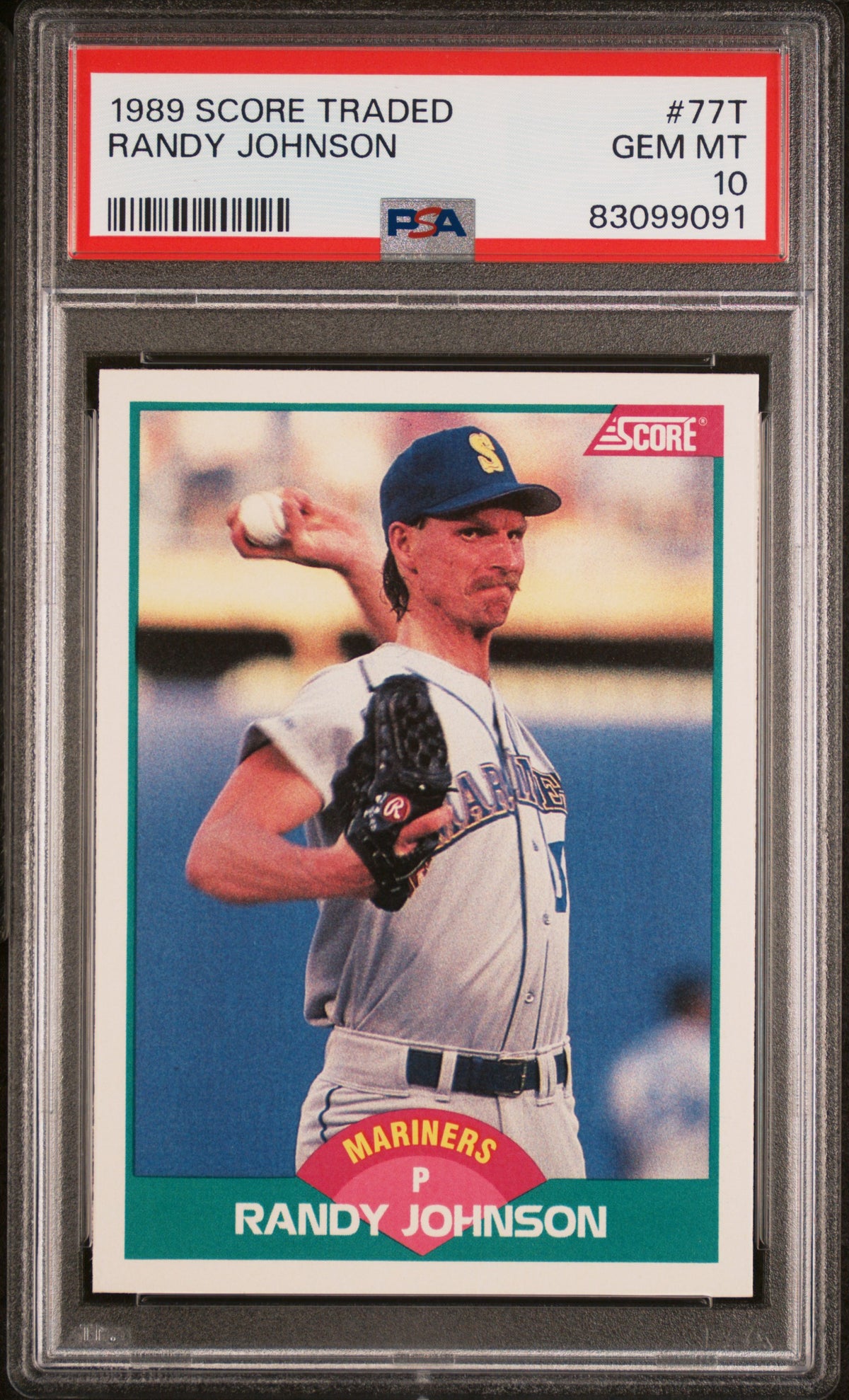 Randy Johnson 1989 Score Traded Baseball Rookie Card #77T Graded PSA 10-Powers Sports Memorabilia