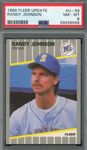Randy Johnson 1989 Fleer Update Baseball Rookie Card RC #U-59 Graded PSA 8-Powers Sports Memorabilia