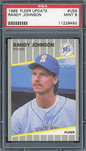 Randy Johnson 1989 Fleer Update Baseball Rookie Card RC #U59 Graded PSA 9 MINT-Powers Sports Memorabilia