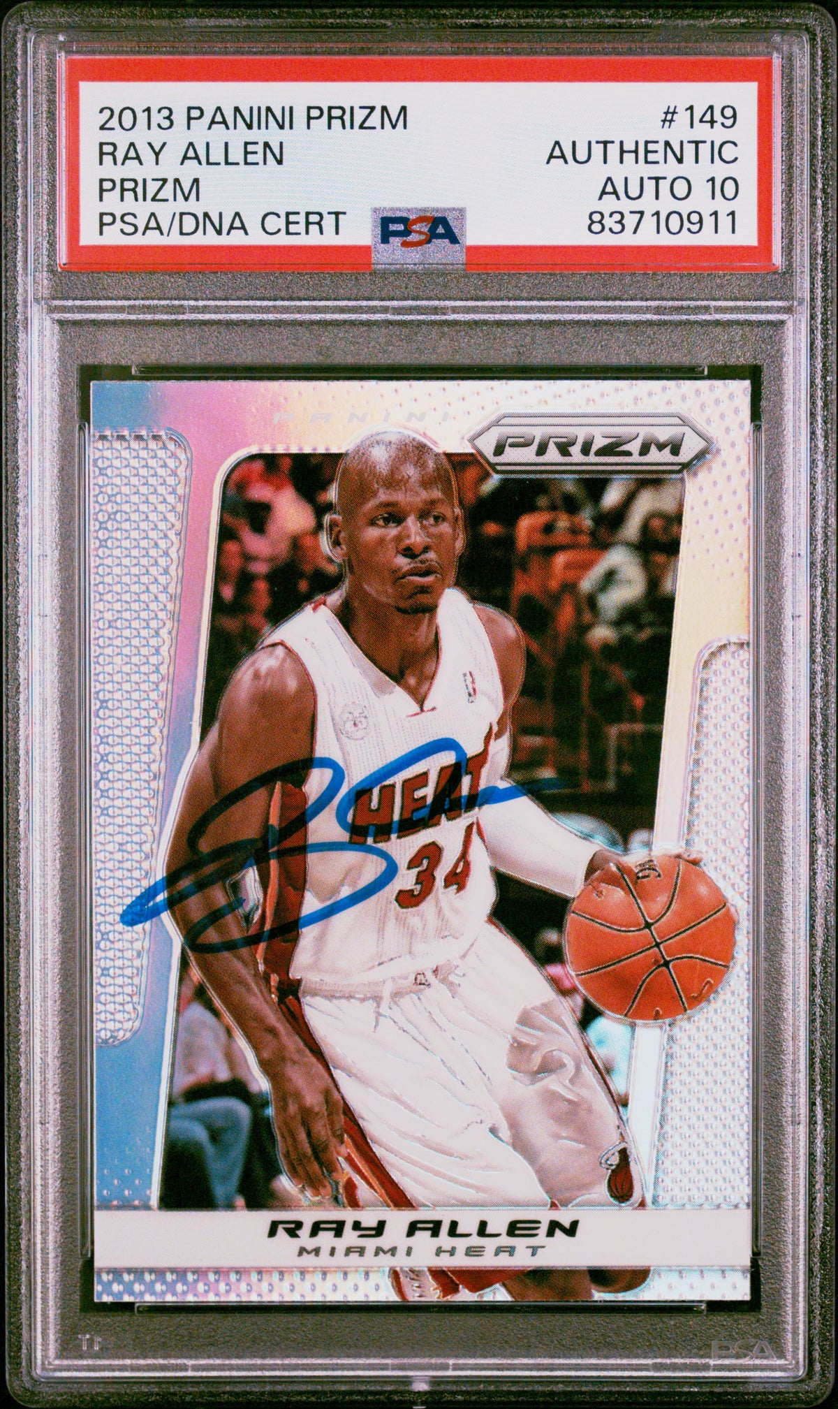 Ray Allen 2013 Panini Silver Prizm Signed Card #149 Auto Graded PSA 10-Powers Sports Memorabilia