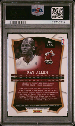 Ray Allen 2013 Panini Select Silver Prizm Signed Card #156 Auto Graded PSA 10-Powers Sports Memorabilia