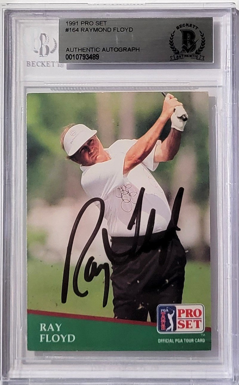 Ray Floyd Signed PGA Tour Golf Encapsulated 1991 Pro Set #164 Card - Beckett-Powers Sports Memorabilia