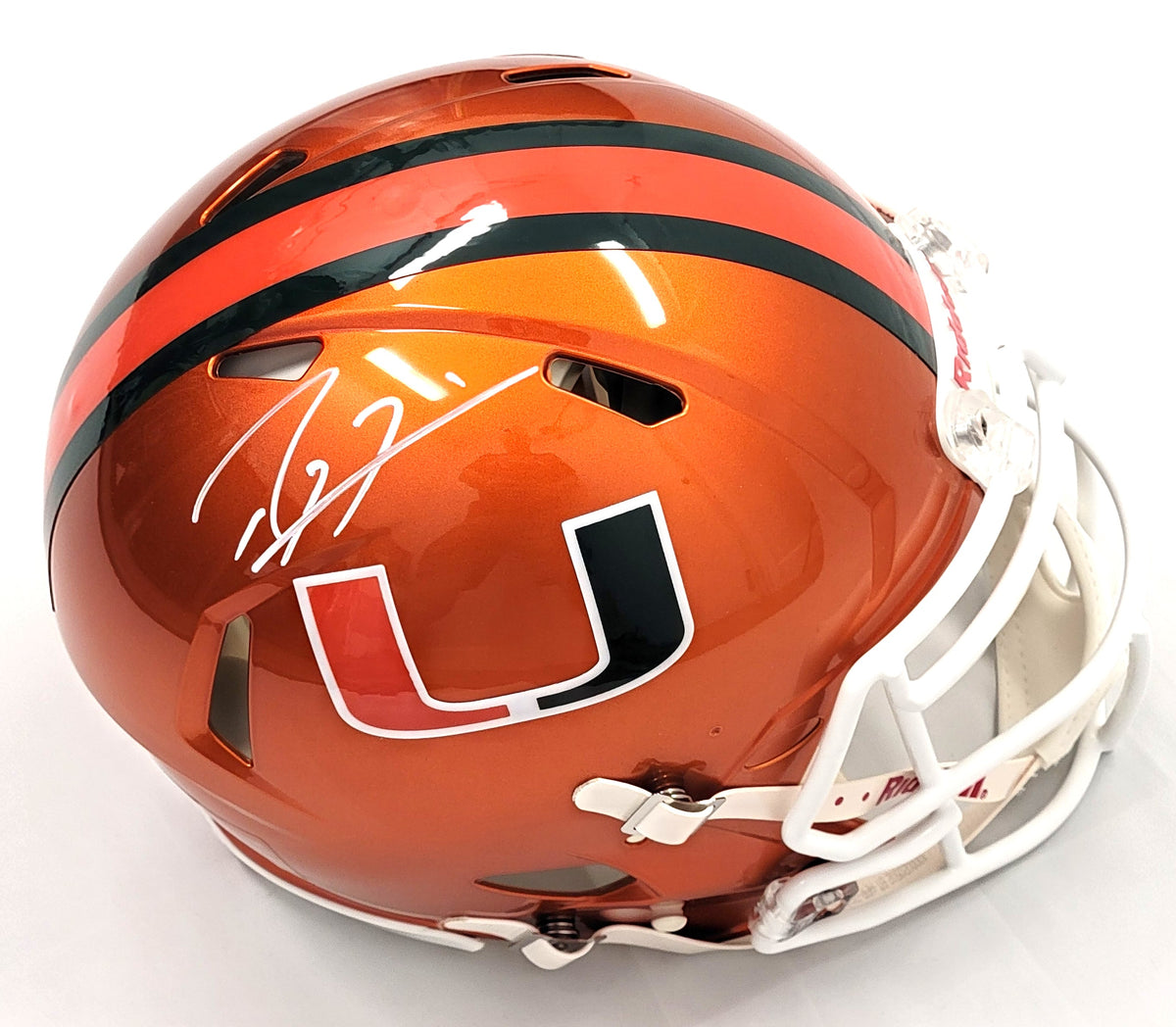 Ray Lewis Signed Miami Hurricanes Authentic Flash Full Size Helmet - Beckett-Powers Sports Memorabilia