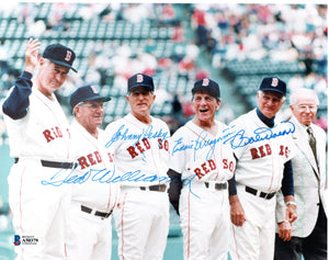 Ted Williams and Red Sox Greats Autographed Boston Red Sox 8x10 Photo Beckett Authenticated-Powers Sports Memorabilia