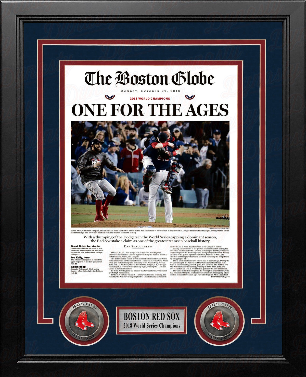 Boston Red Sox 2018 World Series Champions Framed Boston Globe Photo-Powers Sports Memorabilia