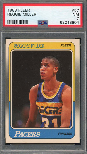 Reggie Miller 1988 Fleer Basketball Rookie Card RC #57 Graded PSA 7-Powers Sports Memorabilia