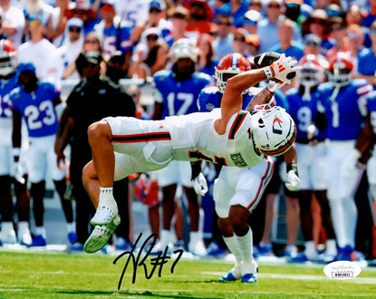 Autographed Xavier Restrepo Miami Hurricanes (Horiz Catch) 8x10 Photo - JSA-Powers Sports Memorabilia