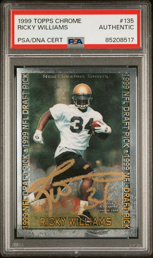 Ricky Williams 1999 Topps Chrome Signed Rookie Card #135 Auto PSA 85208517-Powers Sports Memorabilia