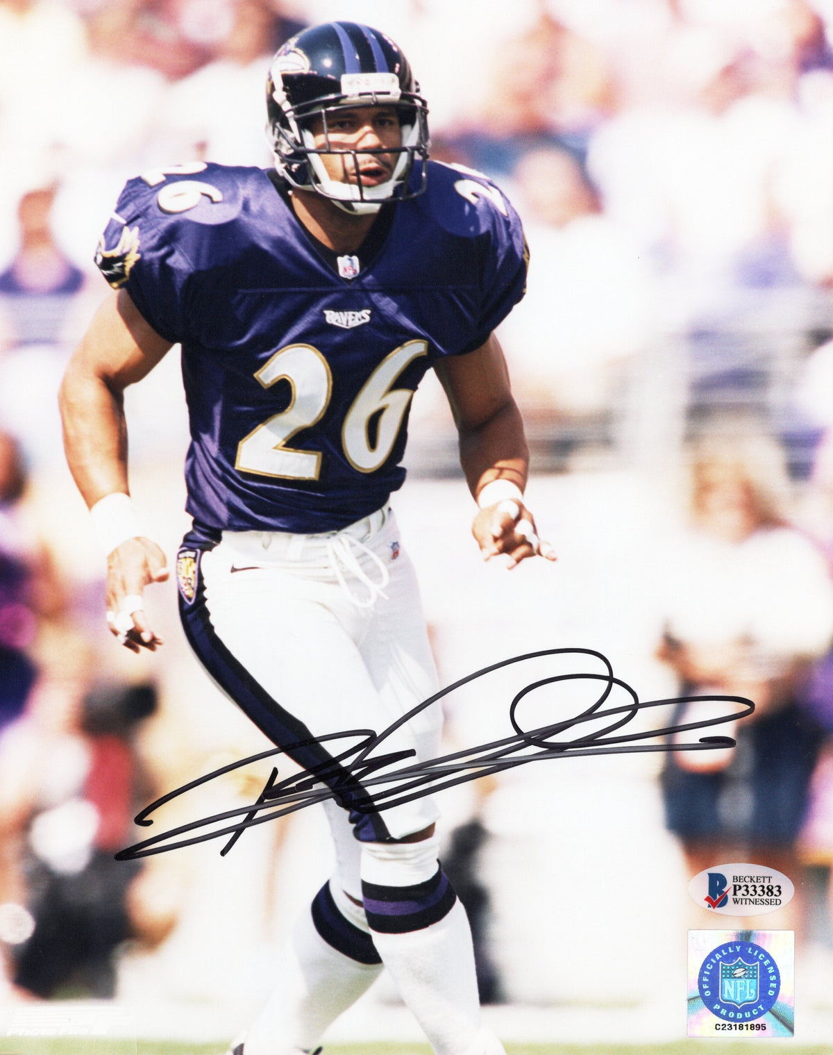 Rod Woodson Signed Baltimore Ravens 8x10 Photo Beckett Witnessed #3-Powers Sports Memorabilia