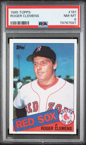 Roger Clemens 1985 Topps Baseball Rookie Card #181 Graded PSA 8-Powers Sports Memorabilia