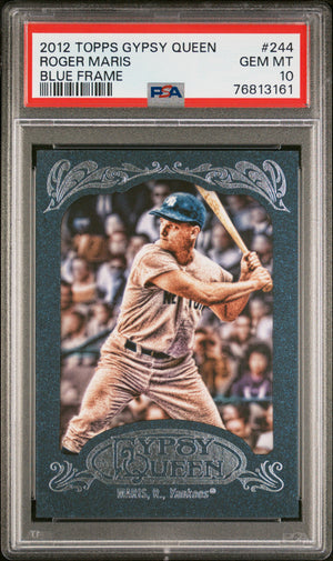 Roger Maris 2012 Topps Gypsy Queen Blue Frame Baseball Card #244 Graded PSA 10-Powers Sports Memorabilia
