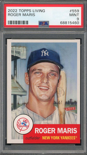 Roger Maris 2022 Topps Living Baseball Card #559 Graded PSA 9-Powers Sports Memorabilia