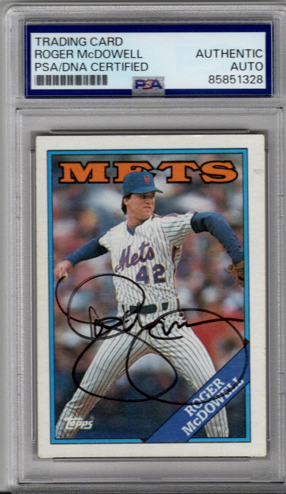 Roger McDowell Signed New York Mets 1988 Topps #355 Card PSA AUTHENTIC AUTO-Powers Sports Memorabilia