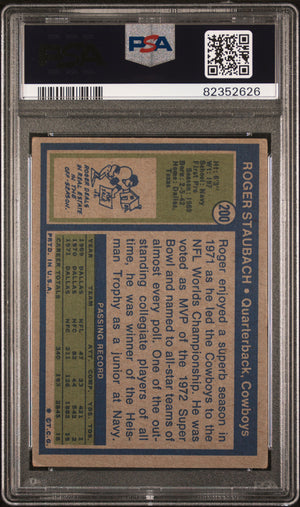 Roger Staubach 1972 Topps Football Rookie Card #200 Graded PSA 2 82352626-Powers Sports Memorabilia