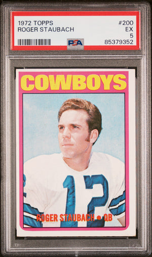 Roger Staubach 1972 Topps Football Rookie Card #200 Graded PSA 5 85379352-Powers Sports Memorabilia