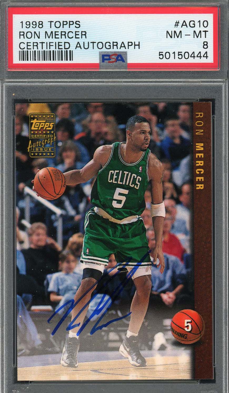 Ron Mercer 1998 Topps Certified Autograph Basketball Card #AG10 Graded PSA 8-Powers Sports Memorabilia