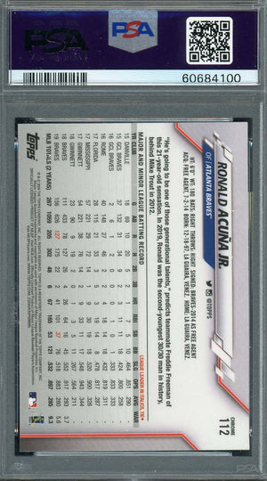 Ronald Acuna Jr 2020 Topps Chrome Prism Refractor Card #112 Graded PSA 10-Powers Sports Memorabilia
