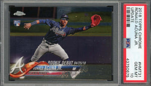 Ronald Acuna Jr 2018 Topps Chrome Update Baseball Rookie Card RC #HMT31 Graded PSA 10 GEM MINT-Powers Sports Memorabilia