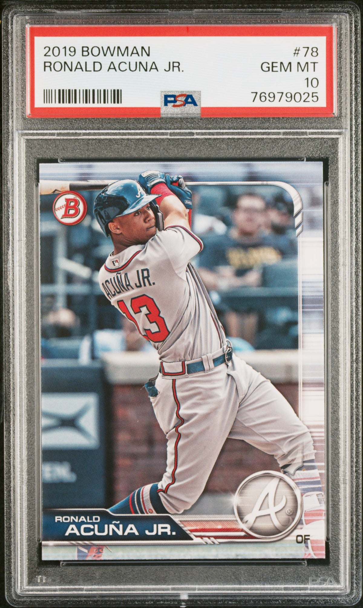 Ronald Acuna Jr 2019 Bowman Baseball Card #78 Graded PSA 10-Powers Sports Memorabilia
