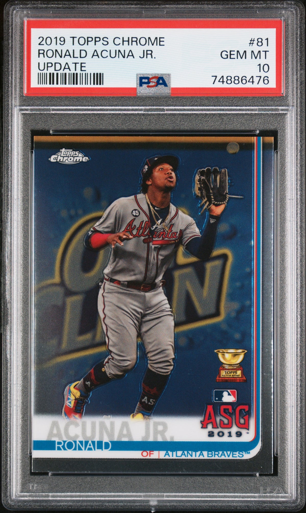 Ronald Acuna Jr 2019 Topps Chrome Update Baseball Card #81 Graded PSA 10-Powers Sports Memorabilia