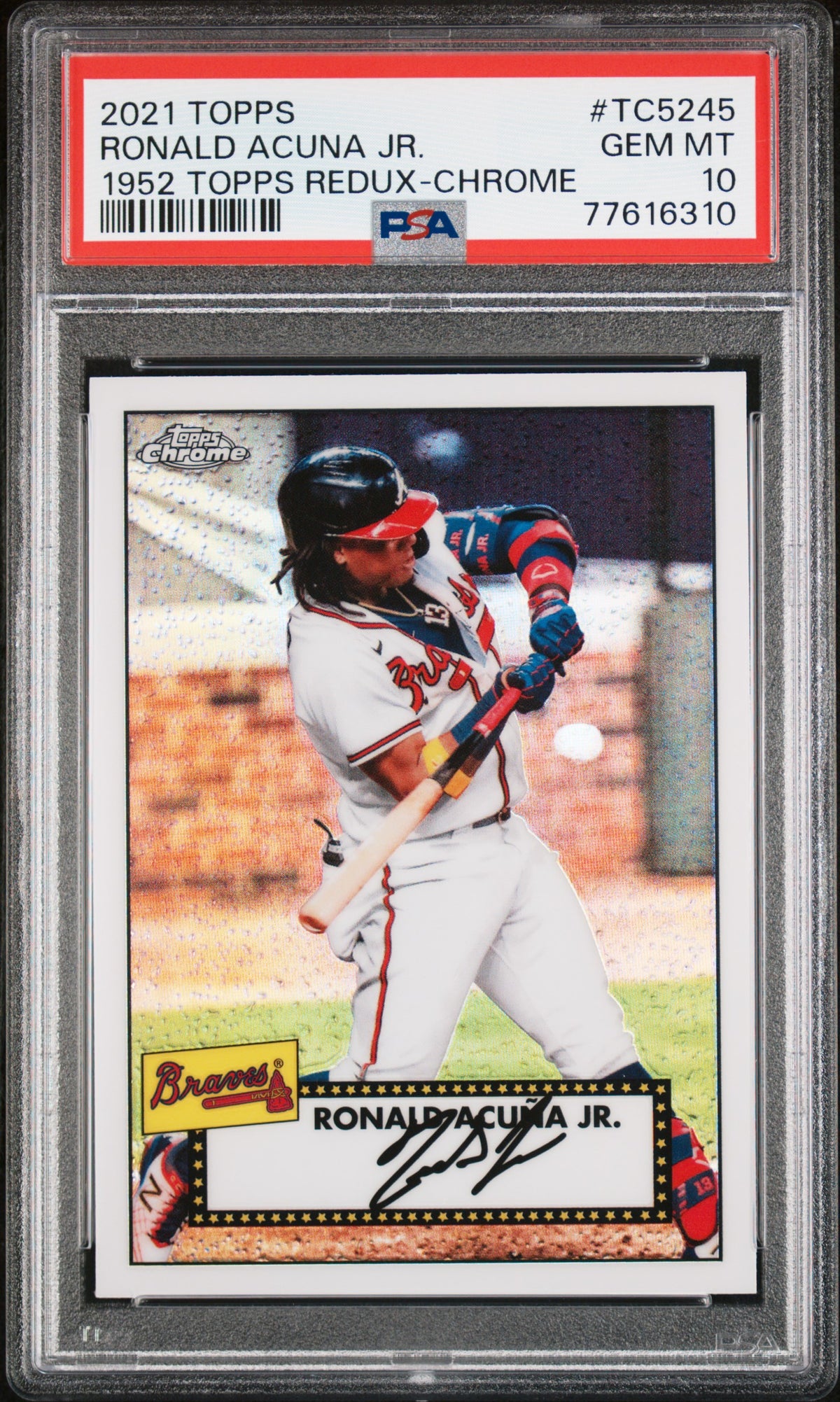 Ronald Acuna Jr 2021 Topps 1952 Redux Chrome Baseball Card #TC5245 Graded PSA 10-Powers Sports Memorabilia