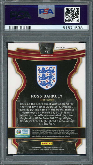 Ross Barkley 2020 Select UEFA Euro Silver Prizm Soccer Card #79 PSA 10-Powers Sports Memorabilia