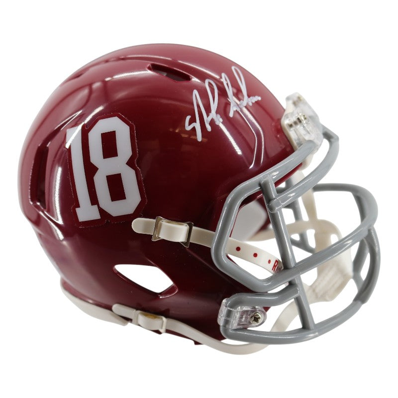 Nick Saban Signed Alabama Crimson Tide Mini Helmet Beckett Holo Only-Powers Sports Memorabilia
