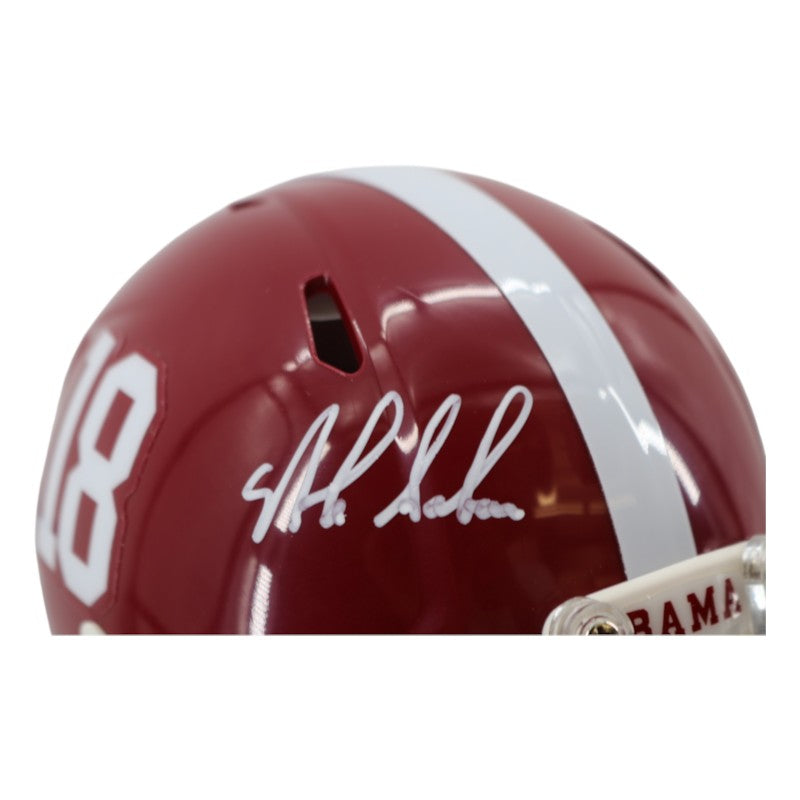 Nick Saban Signed Alabama Crimson Tide Mini Helmet Beckett Holo Only-Powers Sports Memorabilia