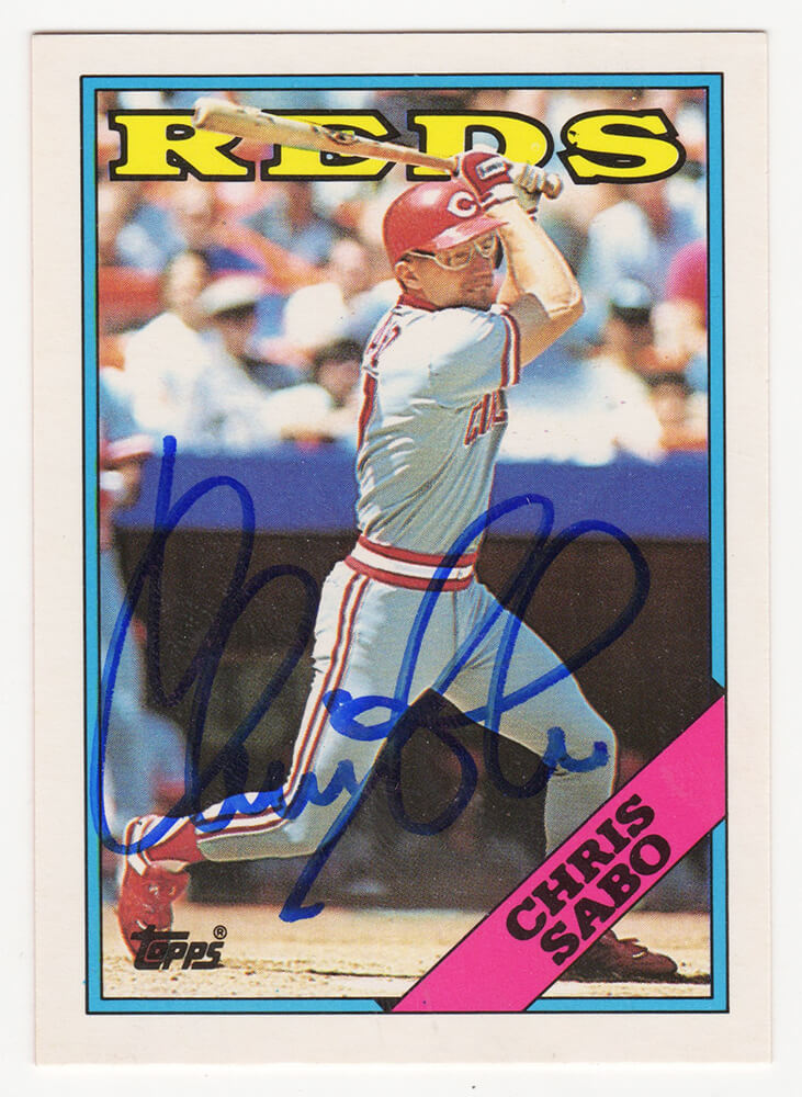 Chris Sabo Autographed Cincinnati Reds 1988 Topps Traded Rookie Baseball Trading Card #98T-Powers Sports Memorabilia