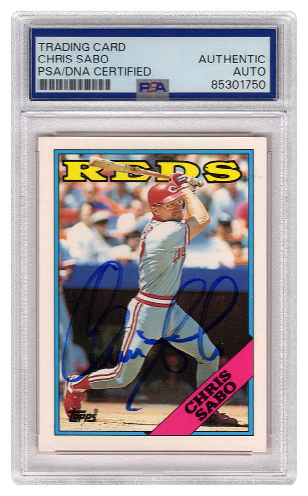 Chris Sabo Cincinnati Reds Autographed 1988 Topps Traded Rookie Baseball-Powers Sports Memorabilia
