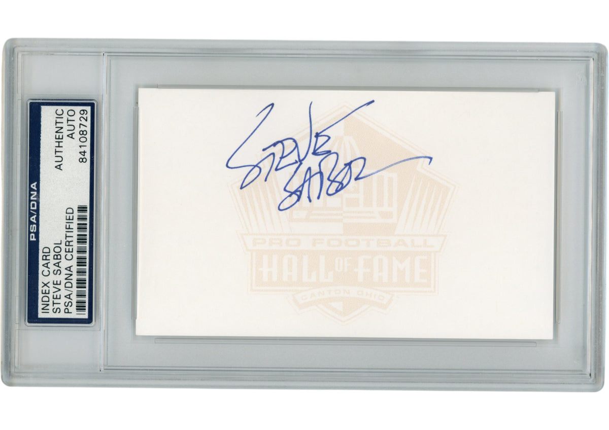Steve Sabol NFL Films Signed Mini Helmet - Index Slabbed PSA PSA-Powers Sports Memorabilia