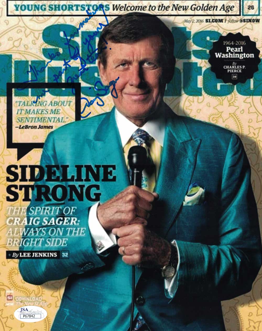 Craig Sager 0 Signed 8x10 Photo - Sports Illustrated 8x1 JSA JSA-Powers Sports Memorabilia