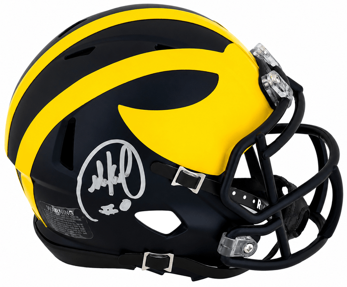 Mike Sainristil Autographed Michigan Wolverines Riddell Speed Mini Helmet-Powers Sports Memorabilia