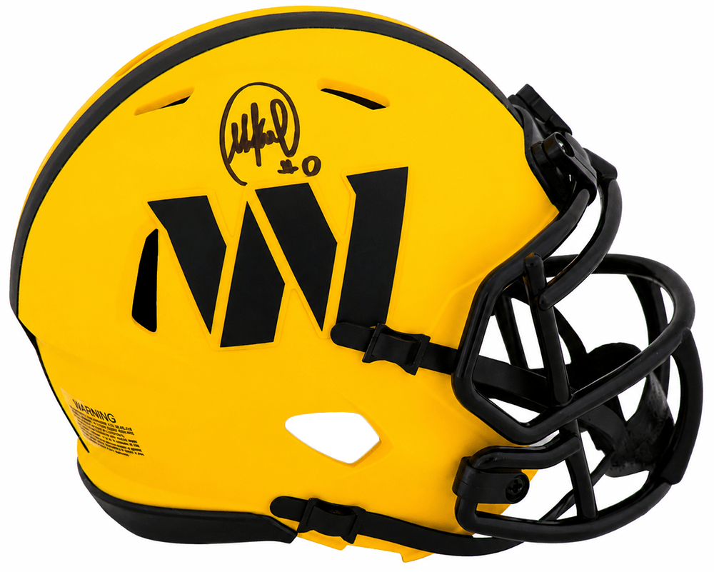 Mike Sainristil Autographed Washington Commanders RAVE Riddell Speed Mini Helmet-Powers Sports Memorabilia