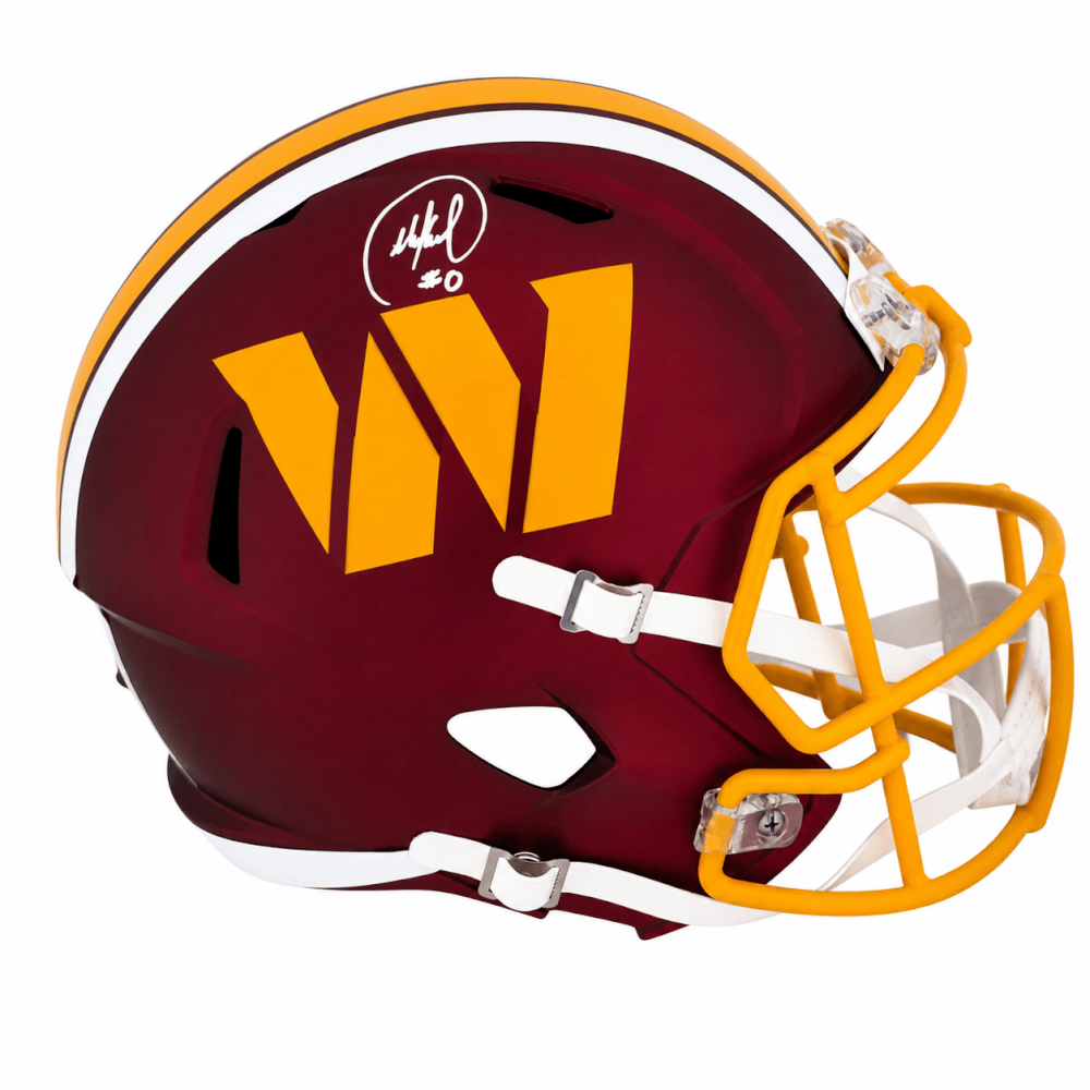 Mike Sainristil Autographed Washington Commanders 2025 ALT Riddell Full Size Speed Replica Helmet-Powers Sports Memorabilia