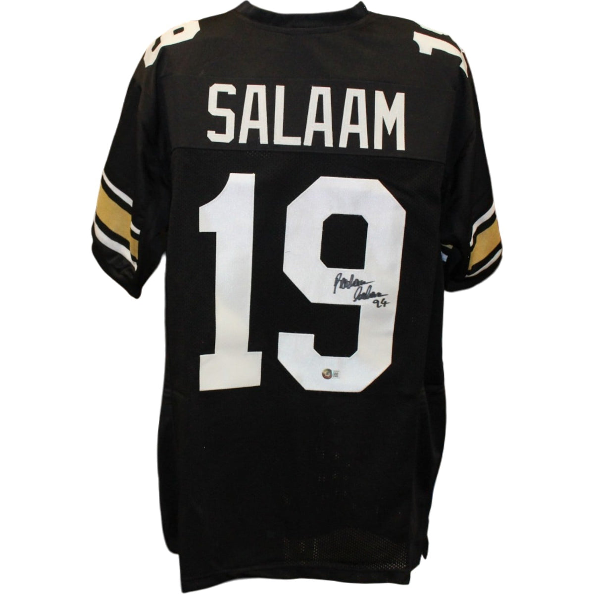 Rashaan Salaam Signed Colege Style Size XL Black Jersey 94 – Beckett Authenticated-Powers Sports Memorabilia