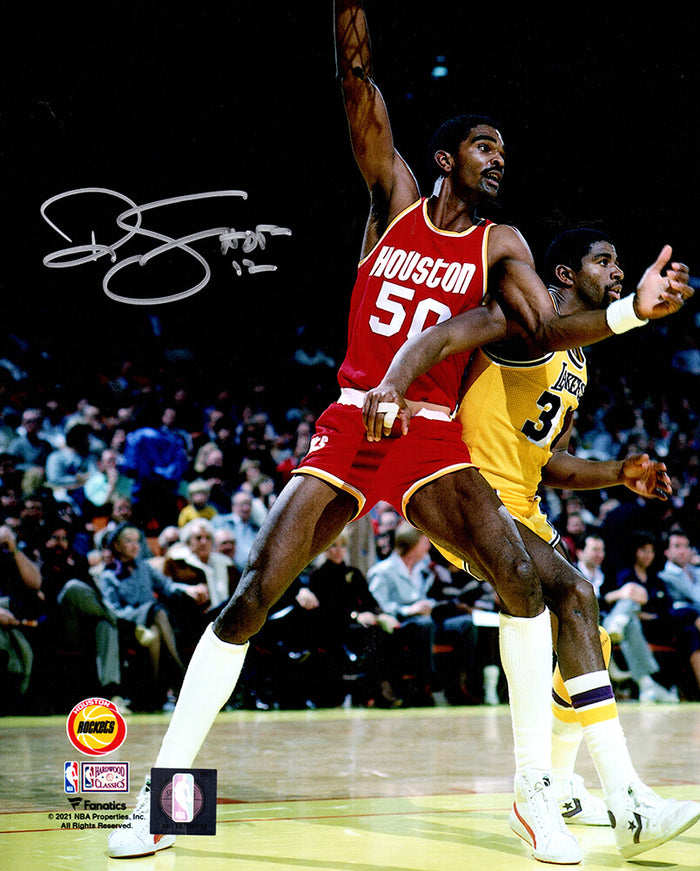 Ralph Sampson Autographed Houston Rockets Against Magic Johnson 8x10 Photo with HOF'12-Powers Sports Memorabilia