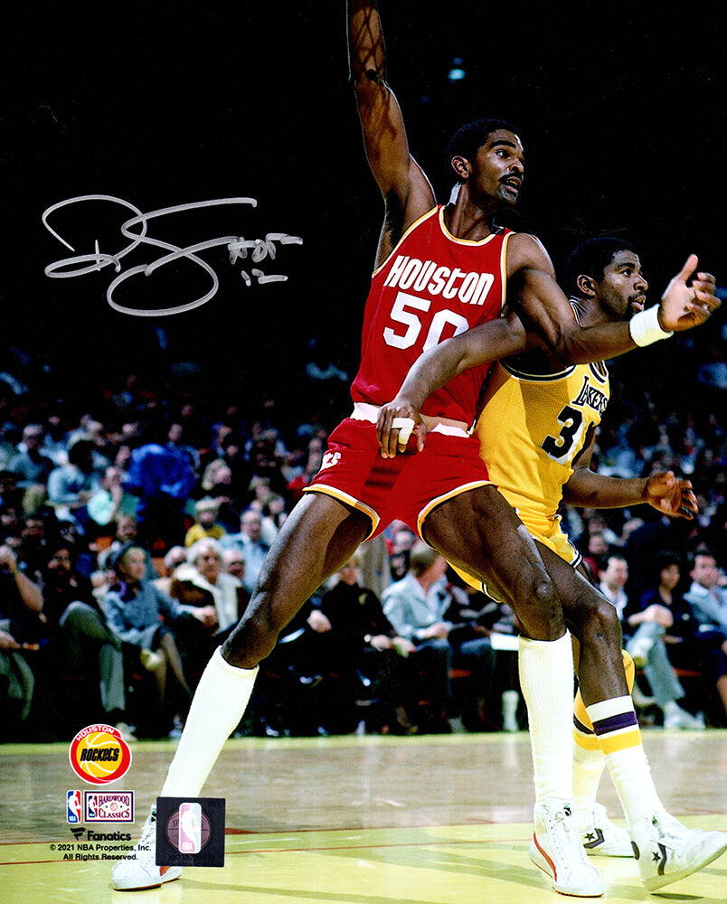 Ralph Sampson Autographed Houston Rockets Against Magic Johnson 8x10 Photo with HOF'12-Powers Sports Memorabilia