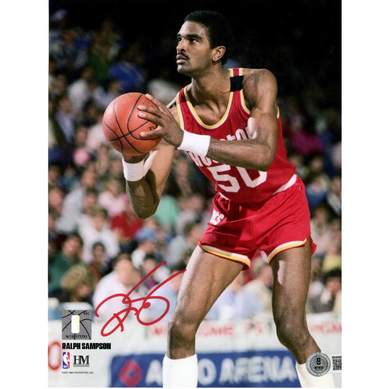 Ralph Sampson Signed Houston Rockets 8x10 Photo – Beckett Witness Authenticated-Powers Sports Memorabilia