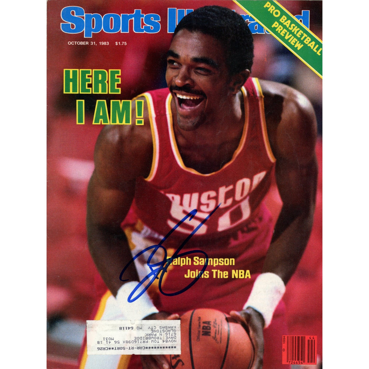 Ralph Sampson Houston Rockets Signed Sports Illustrated-Powers Sports Memorabilia