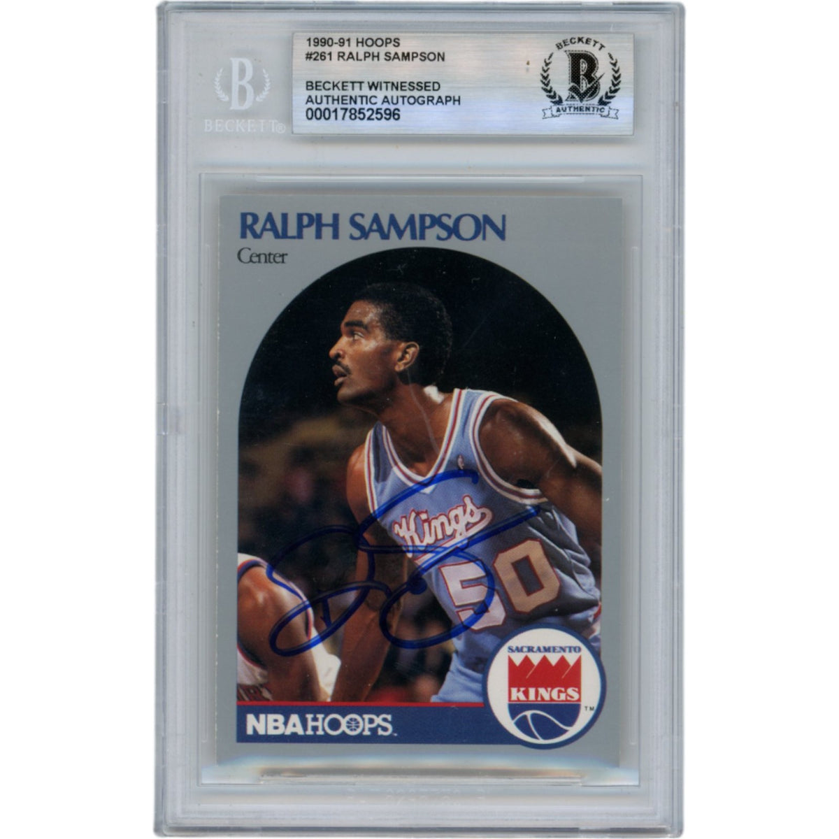 Ralph Sampson 1990 Hoops #261 Slabbed Trading Signed Card-Powers Sports Memorabilia