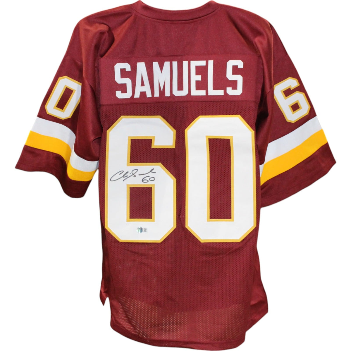 Chris Samuels Signed Pro Style Red XL Jersey – Beckett Witness Authenticated-Powers Sports Memorabilia