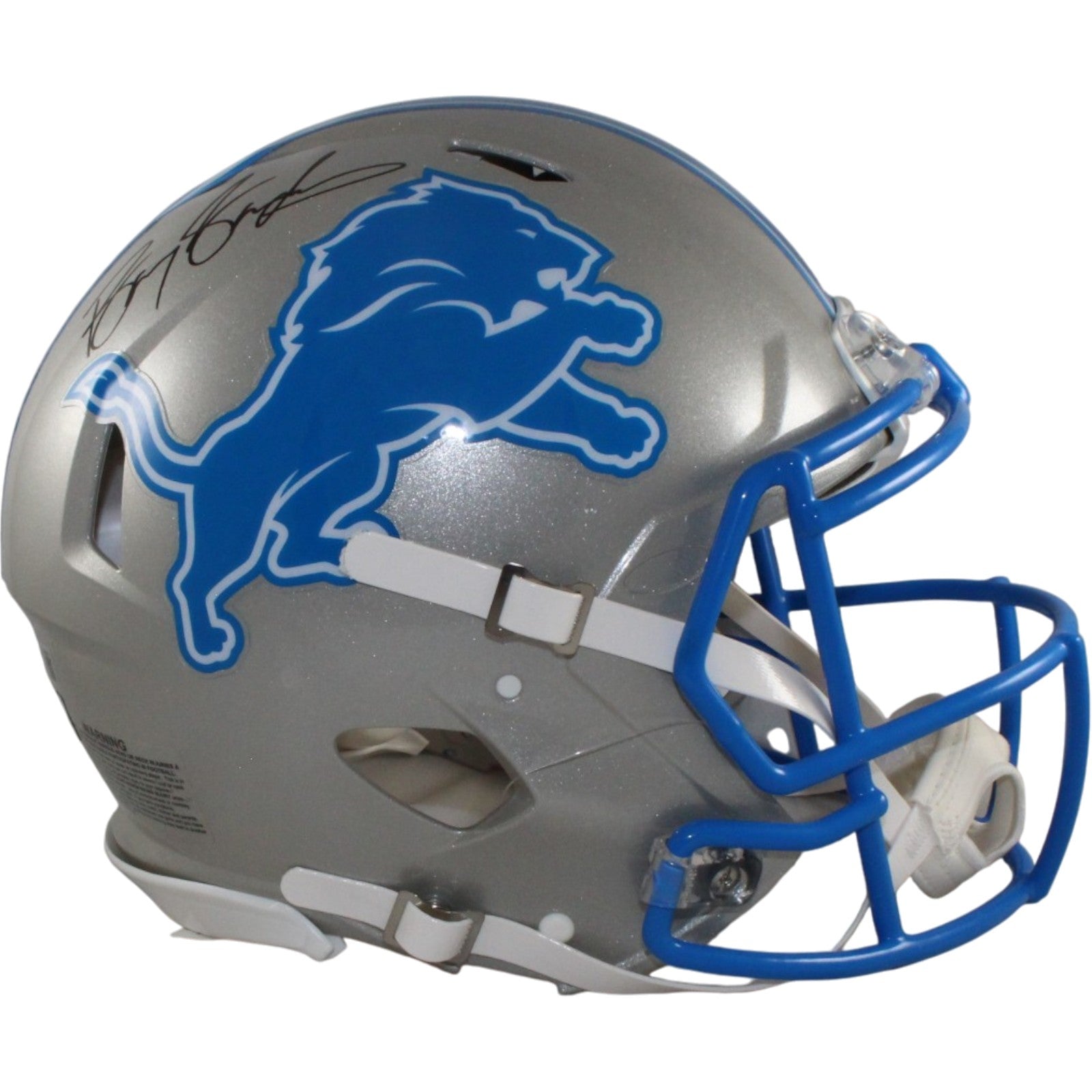 Barry Sanders Detroit Lions Authentic 22 Alt Signed Helmet Beckett W 57145 Beckett-Powers Sports Memorabilia