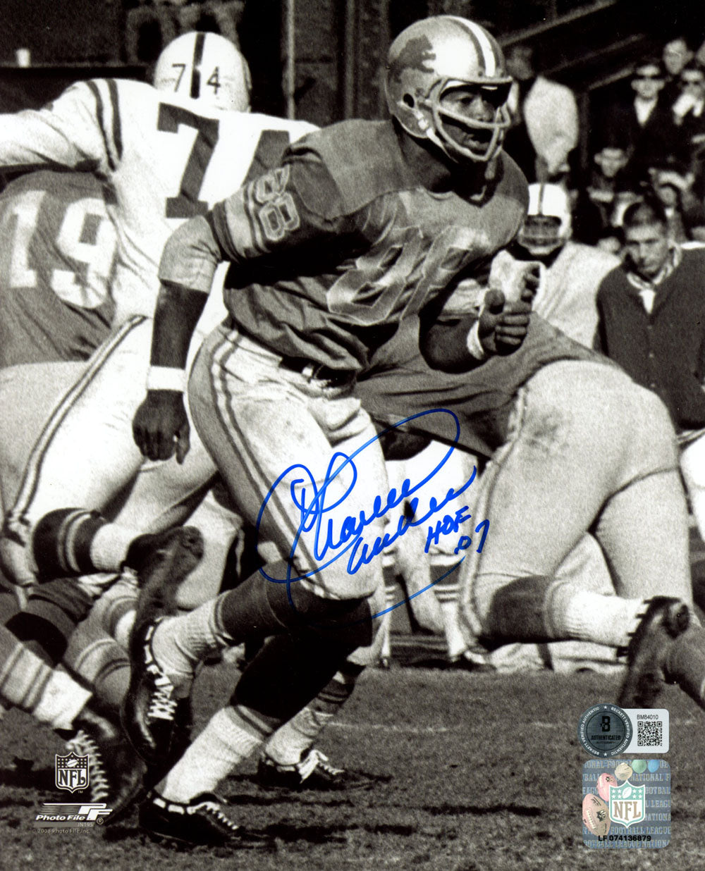 Charlie Sanders Detroit Lions Signed 8x10 Photo - HOF Beckett Beckett-Powers Sports Memorabilia