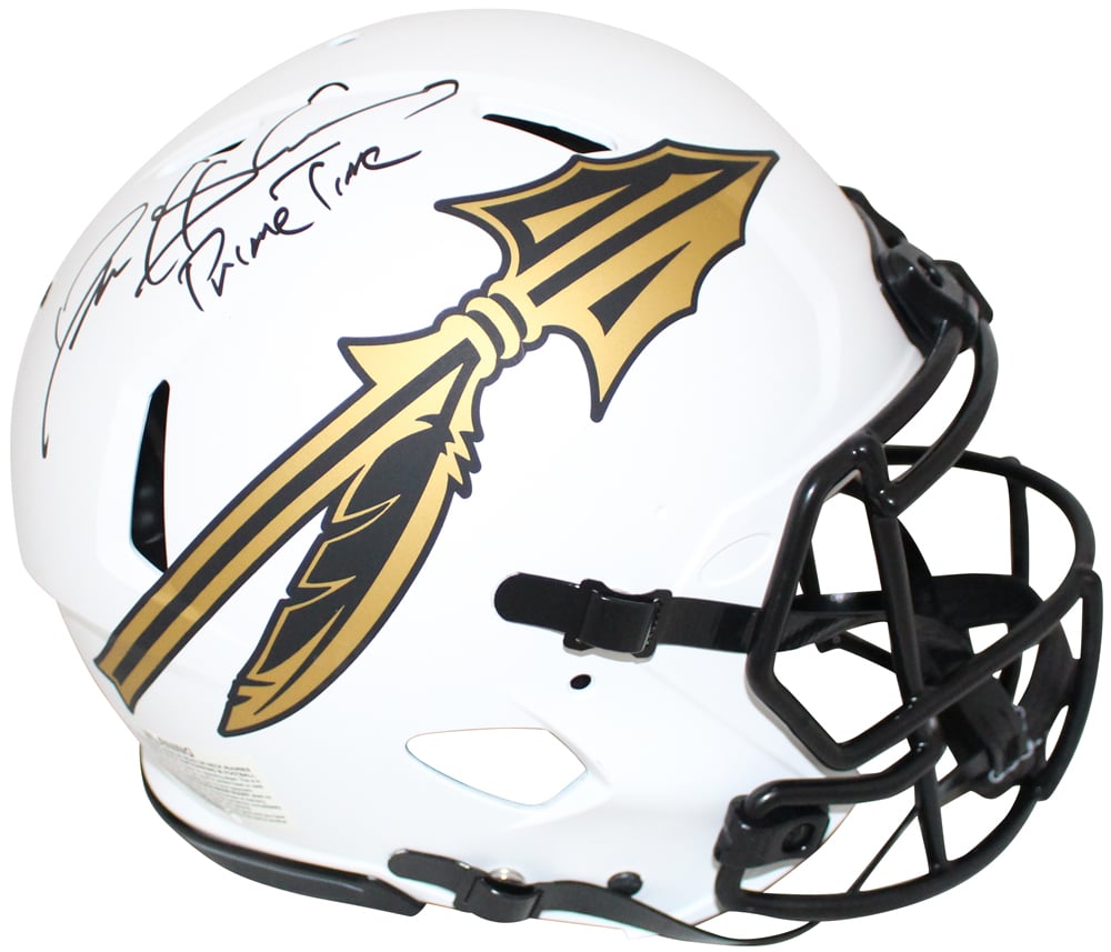 Deion Sanders Florida State Seminoles Authentic Lunar Signed Helmet BAS-Powers Sports Memorabilia